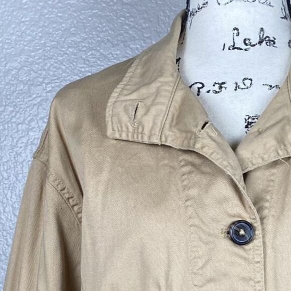 Anthropologie Bagatelle Sz S Cropped Utility Jacket Khaki Pockets Drawstring - Picture 2 of 13